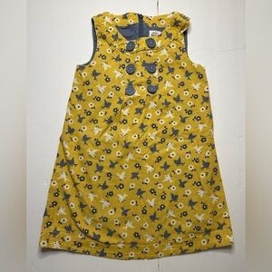 Mini Boden Little Girls Corduroy Bird Jumper Size 4-5